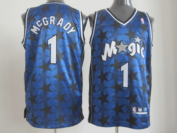 NBA Orlando Magic 1 Tracy McGrady Blue Throwback Star Jersey